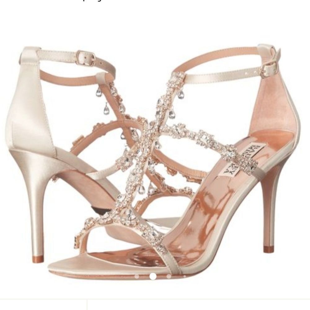 BRAND NEW BADGLEY MISCHKA JEWELED T-STRAP WOMEN"S SANDALS